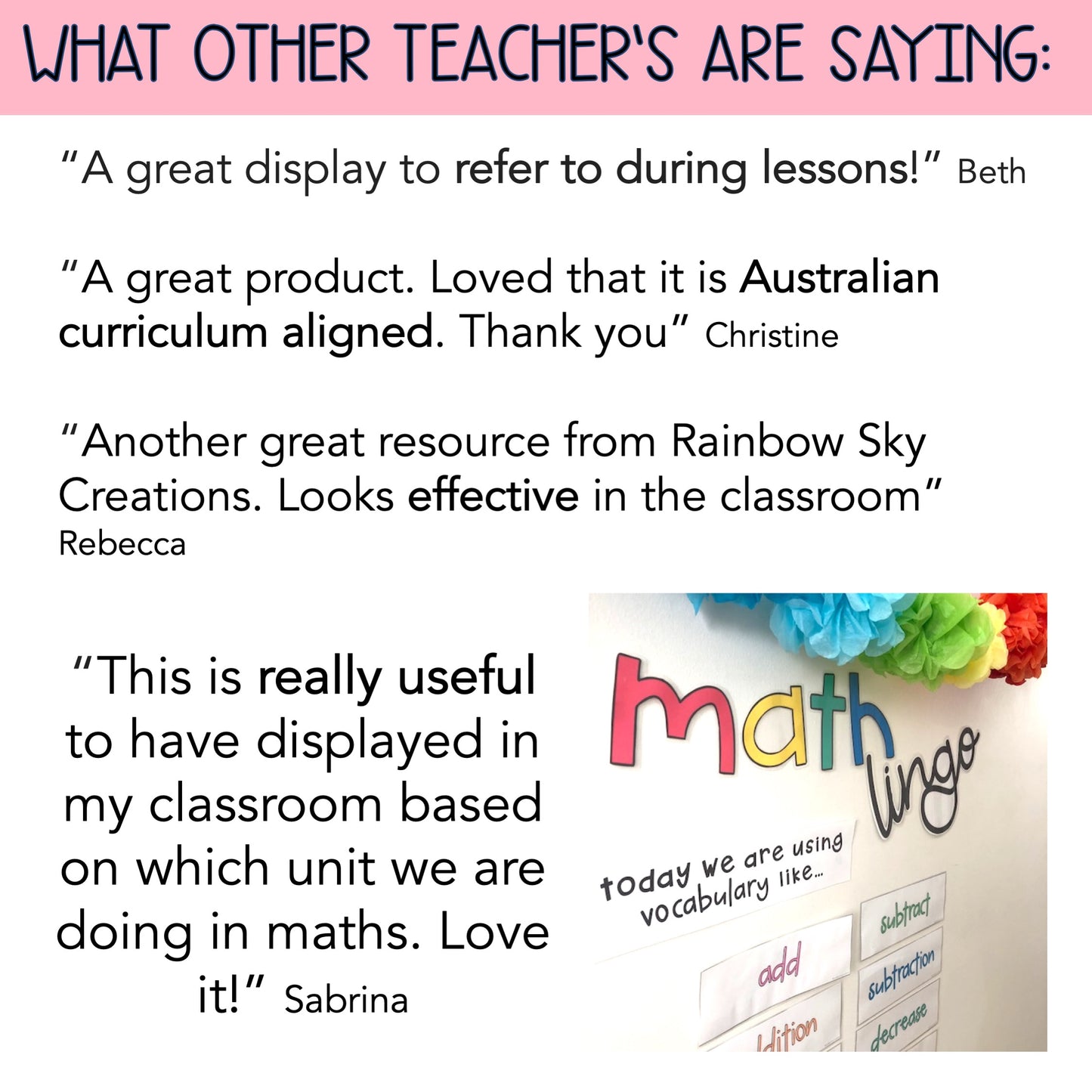 Math Vocabulary Cards | Maths Language | Australian Curriculum Aligned | Grade 4