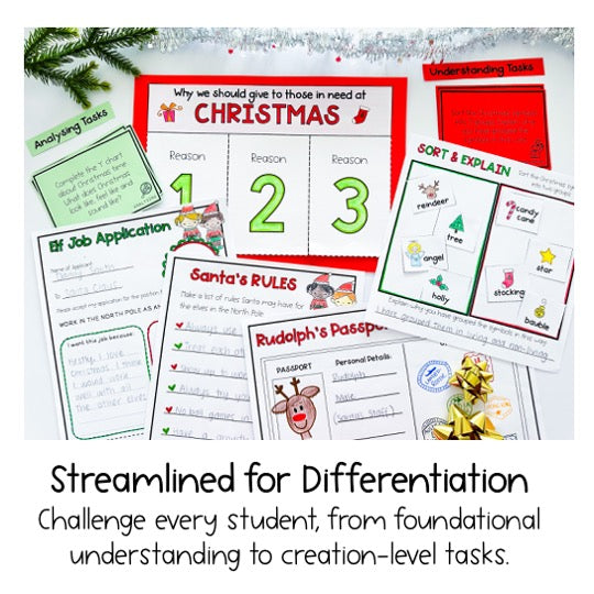 Christmas Activities | Creative Thinking Activities | Kindergarten - Grade 2 [Digital & Printable]