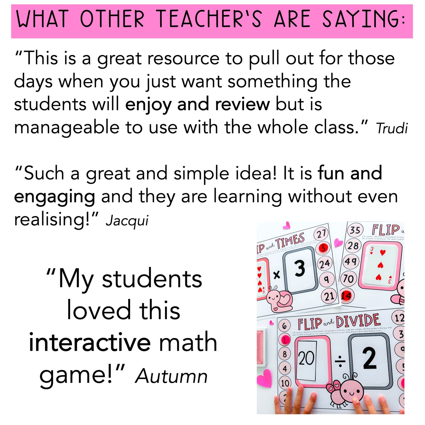 Valentine's Day Flip It Multiplication Games / Division Games