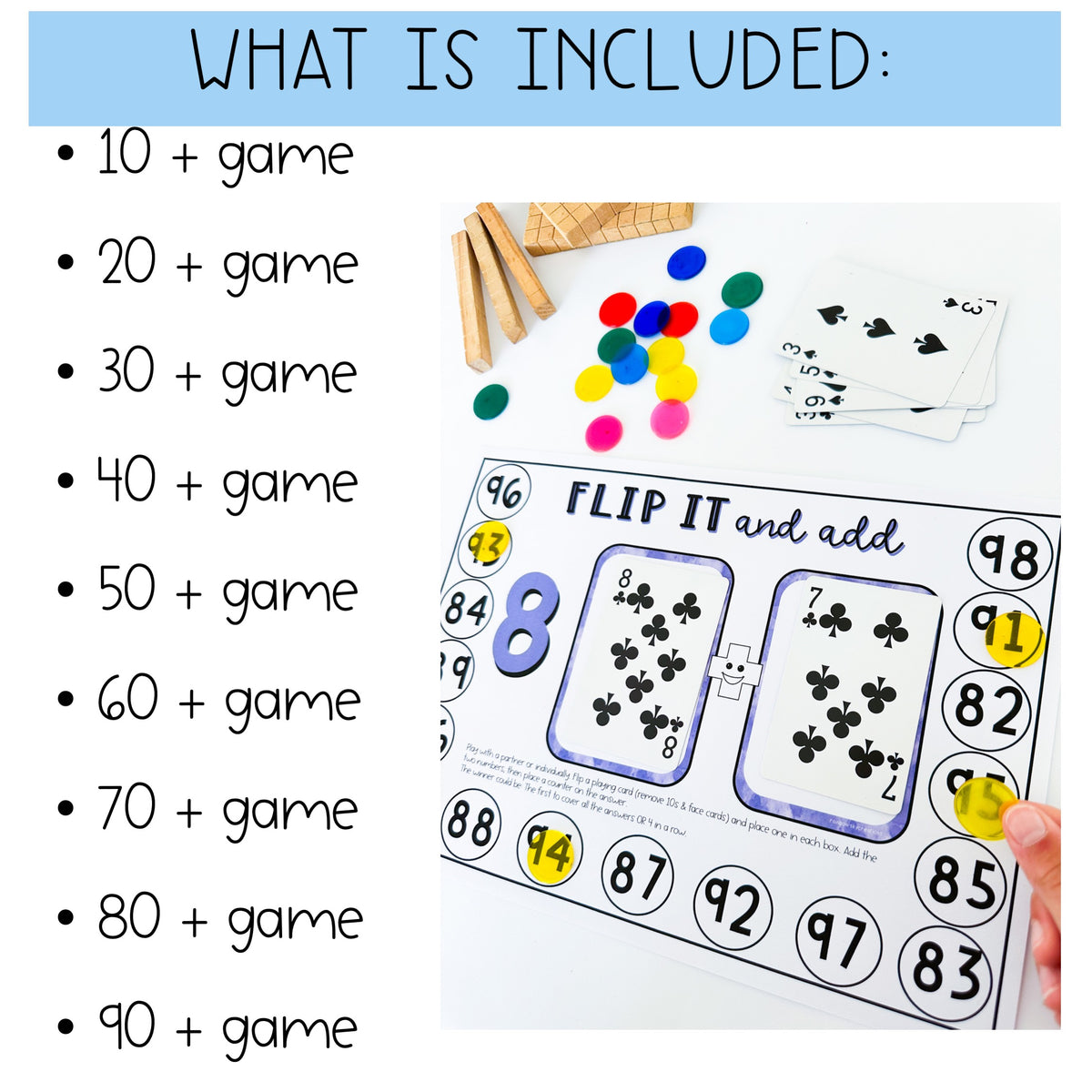 Addition Flip It Games - 2-Digit Addition – Rainbow Sky Creations AU