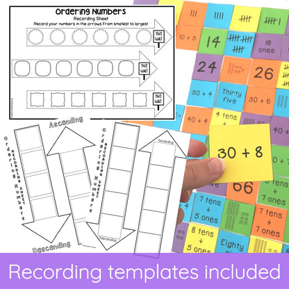 Ordering Numbers Maths Activity - Place Value Math Centres (Grades 1-2)