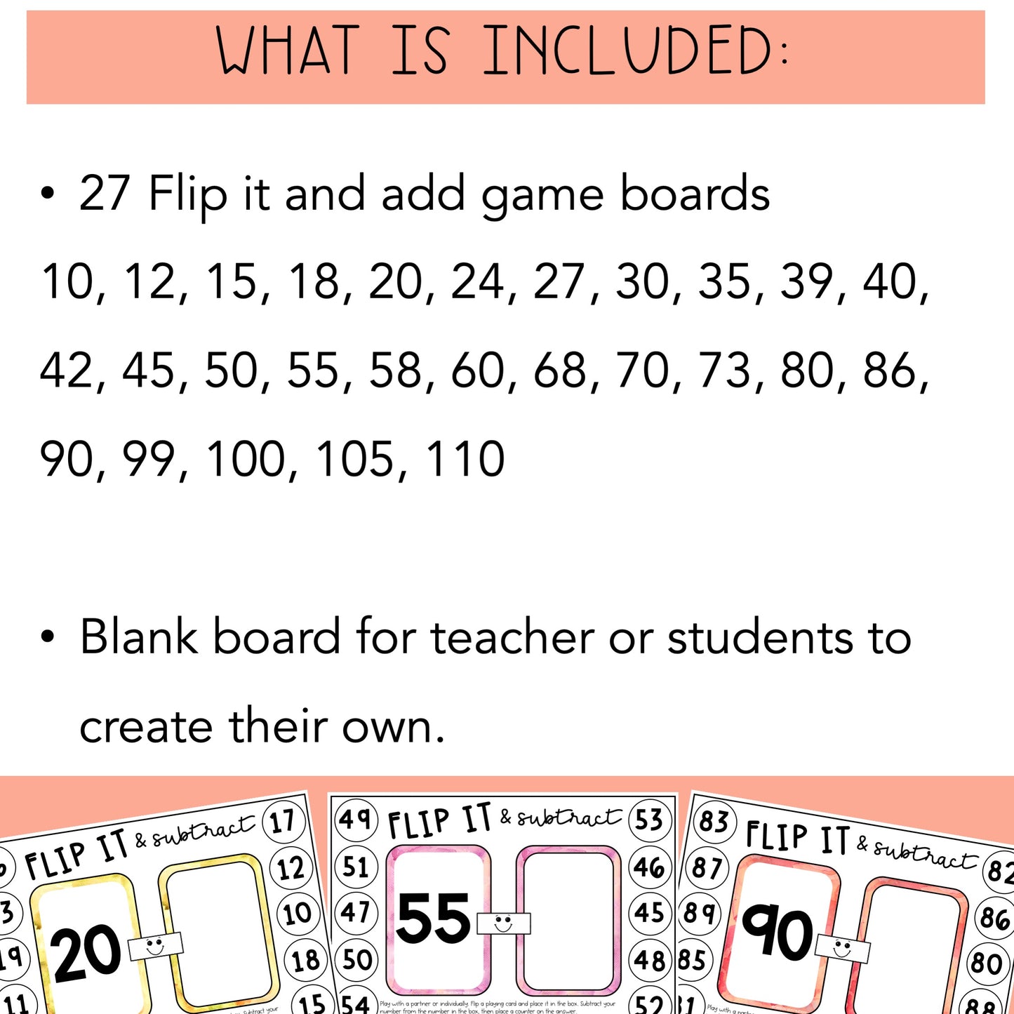 Subtraction Flip It  Games - Subtraction Math Centres