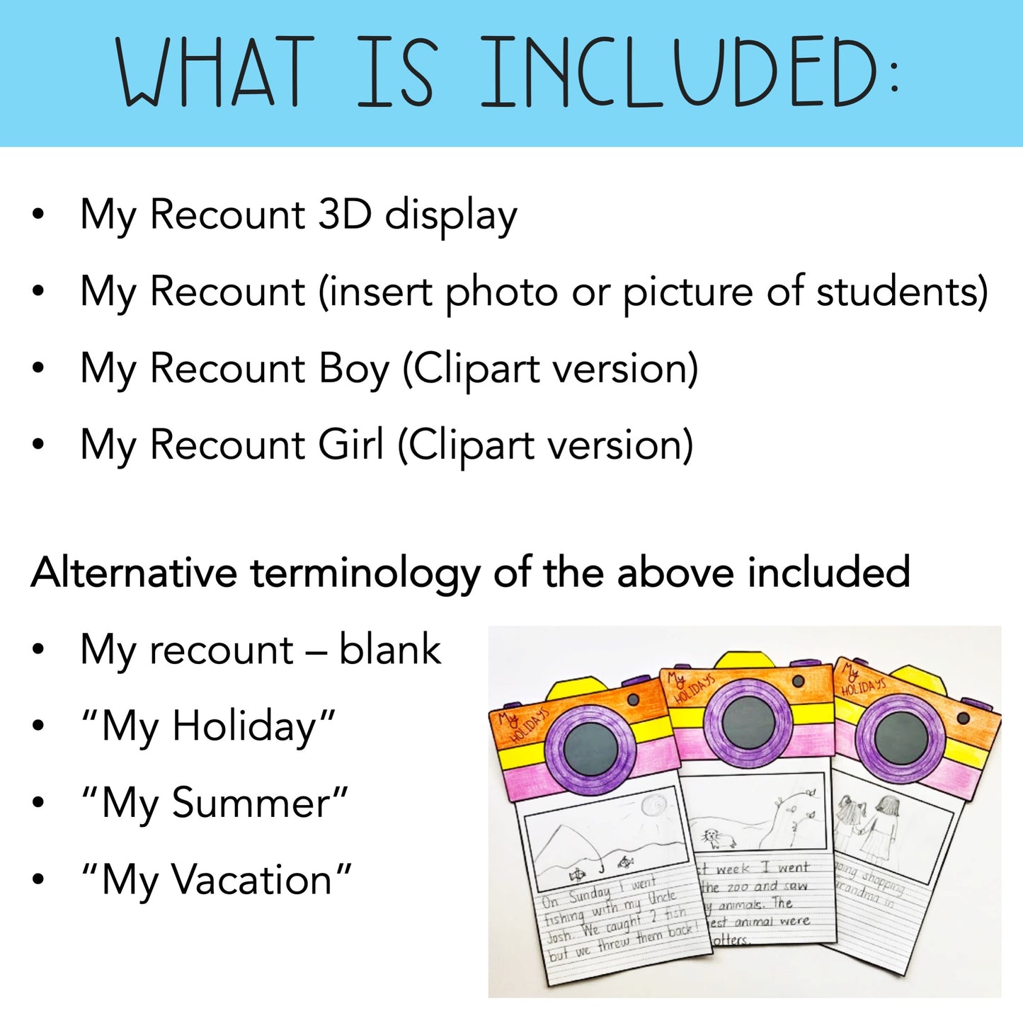 Holiday Recount | Summer Recount | 3D Display | Back To School