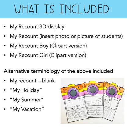 Holiday Recount | Summer Recount | 3D Display | Back To School