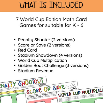 World Cup Edition UNO Math Games - All Grades