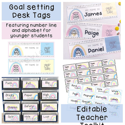 Classroom Organisation BUNDLE [Pastel Rainbow Theme]