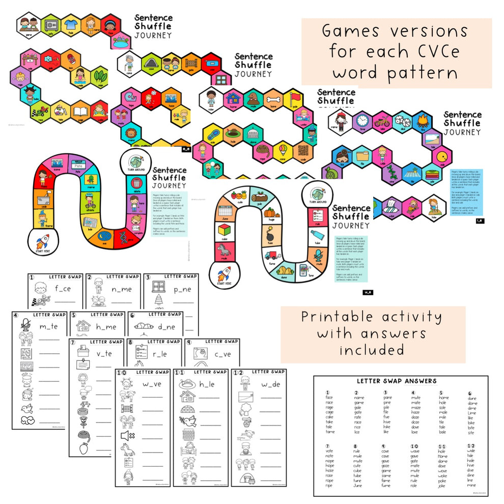 Long Vowel Games Bundle - Word Work Games - Reading Group Activities ...