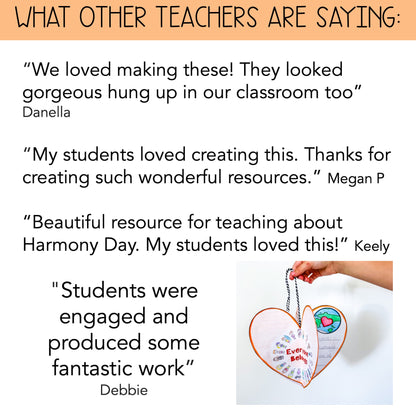 Harmony Day Hearts Display | Harmony Week Craft