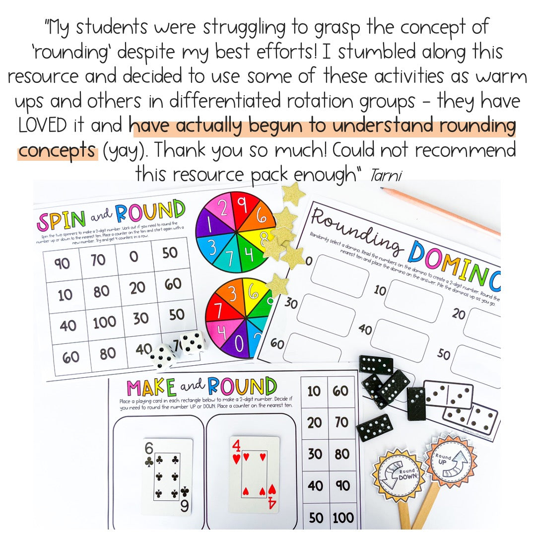 Rounding To The Nearest 10, 100 & 1000 | Rounding Math Centres BUNDLE