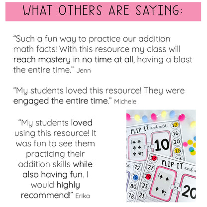 Addition Flip It Games - Single Digit Addition Flip It