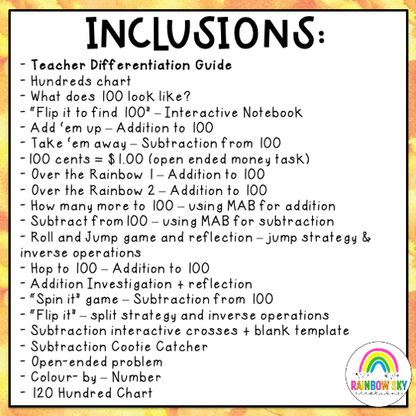 Addition & Subtraction Of 2-Digit Numbers - Friends Of 100 Worksheets (Grade 2)