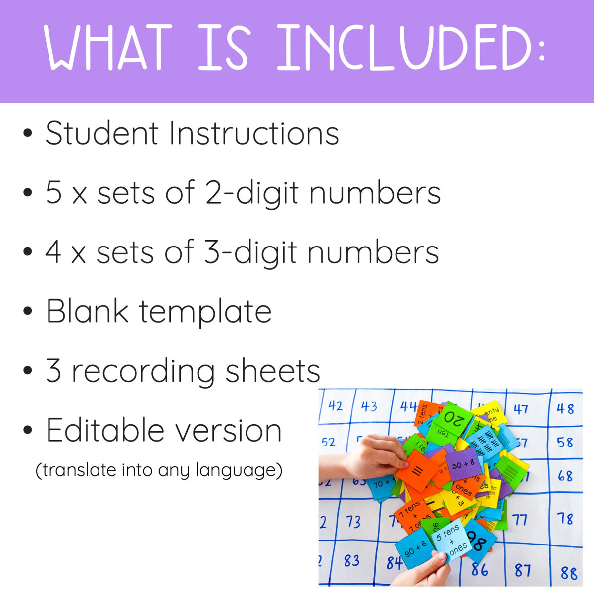 Ordering Numbers Maths Activity - Place Value Math Centres (Grades 1-2)