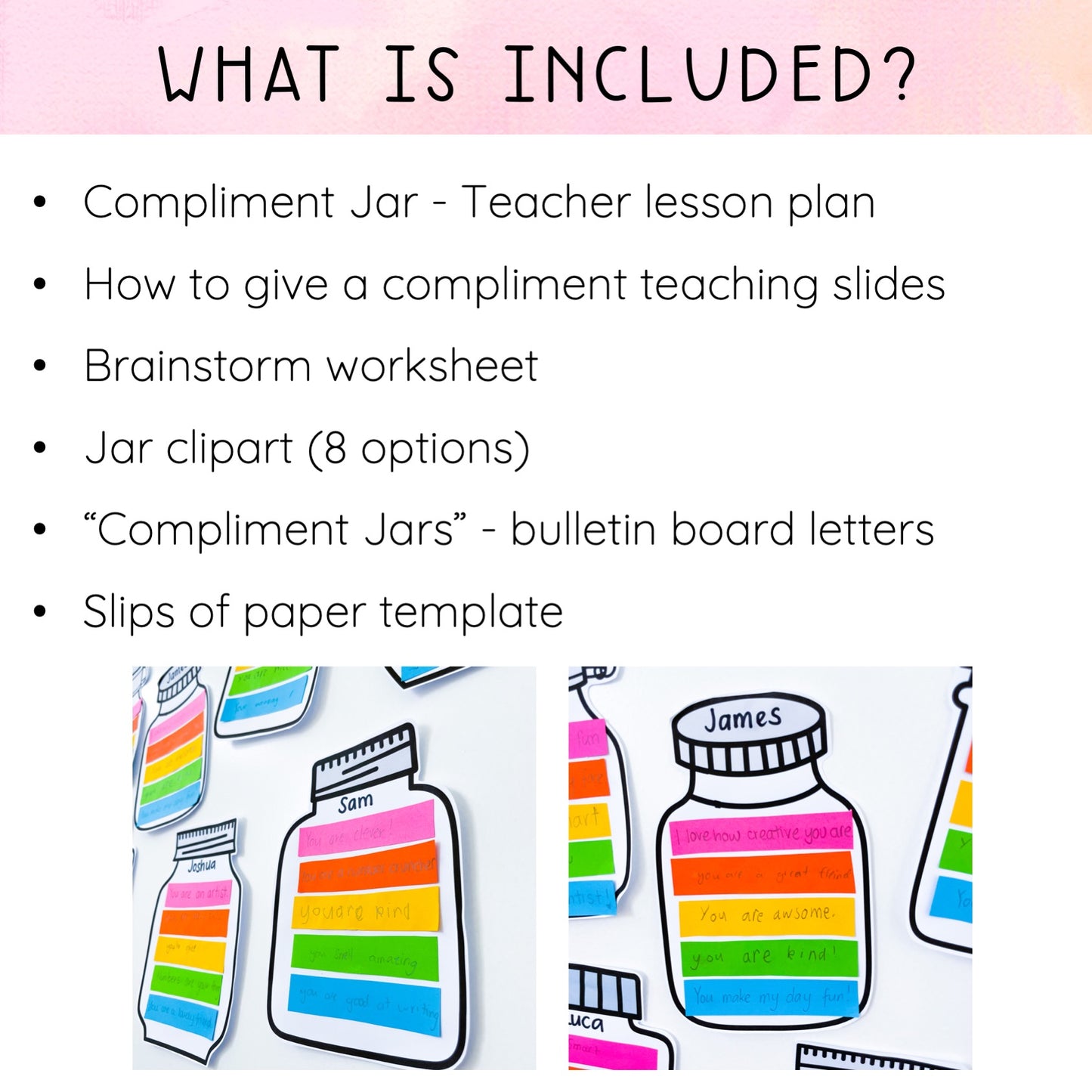 Compliment Jars Activity -  Compliment Kindness Craft