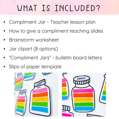 Compliment Jars Activity -  Compliment Kindness Craft