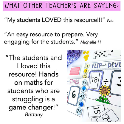 End of Year Multiplication and Division Flip it Games