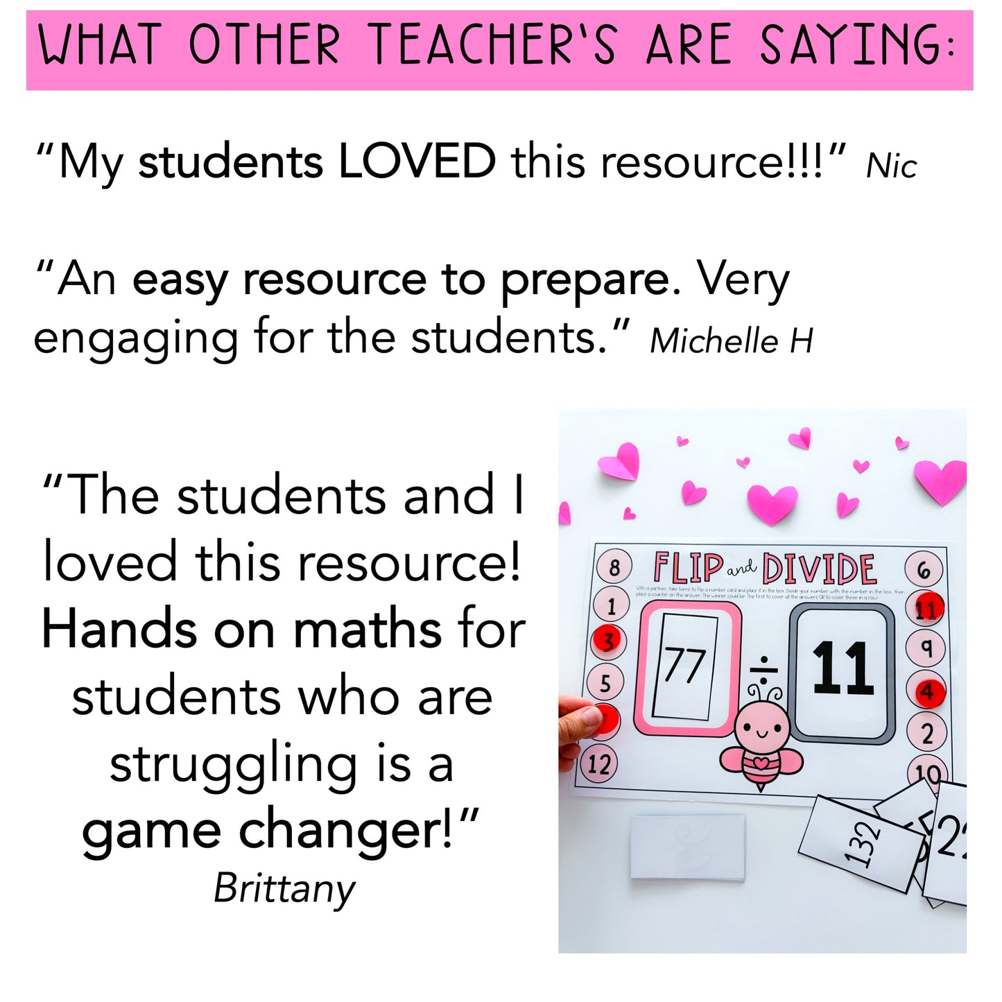 Valentine's Day Flip It Multiplication Games / Division Games