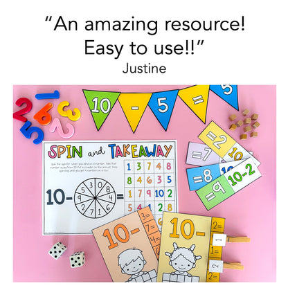 Subtraction From 10 Activities | Subtraction Math Centres