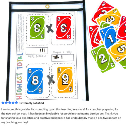 UNO Card Games BUNDLE | Math Centres | Grades 3-4 [VERSIONS 1 & 2]