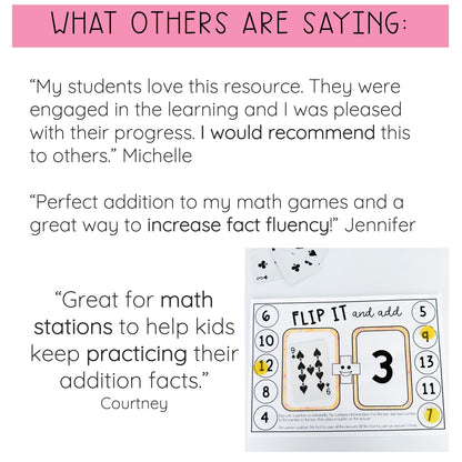 Addition Flip It Games - Single Digit Addition Flip It