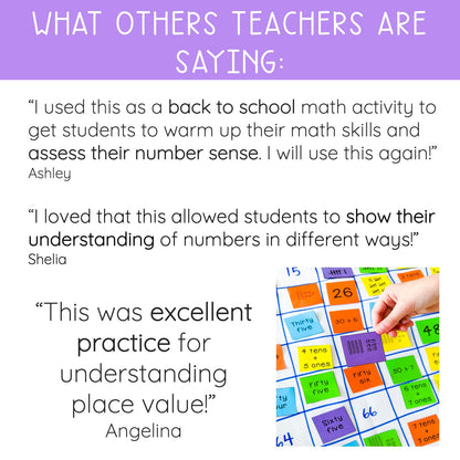 Ordering Numbers Maths Activity - Place Value Math Centres (Grades 1-2)