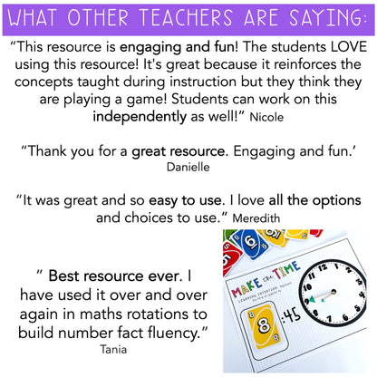 UNO Card Games - Grades 1-2 (VERSION 1)