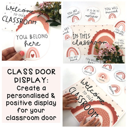 Classroom Decor BUNDLE | Classroom Organisation [Neutral Rainbow Theme]