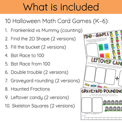 Halloween UNO Math Games - All Grades