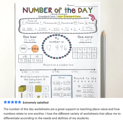 Number Of The Day BUNDLE | Warmup Templates [Digital & Printable]