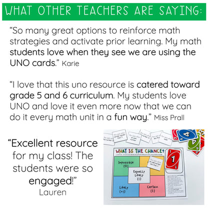 Uno Math Games BUNDLE - Grades 5-6 (Versions 1,2,3 & 4)