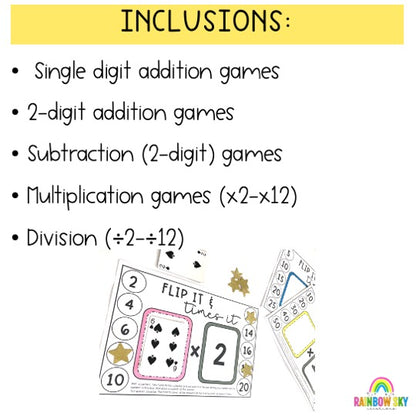 Flip It Fluency Games BUNDLE | Addition, Subtraction, Multiplication & Division