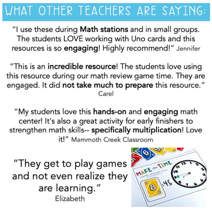 UNO Card Games BUNDLE | Math Centres | Kindergarten - Grade 6 [VERSION 1]