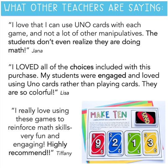 UNO Card Games BUNDLE | Math Centres | Kindergarten - Grade 6 [VERSION 2]