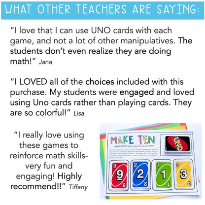 UNO Card Games BUNDLE | Math Centres | Kindergarten - Grade 6 [VERSION 2]