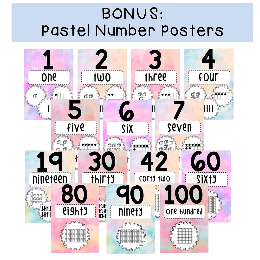 Classroom Organisation BUNDLE [Pastel Rainbow Theme]