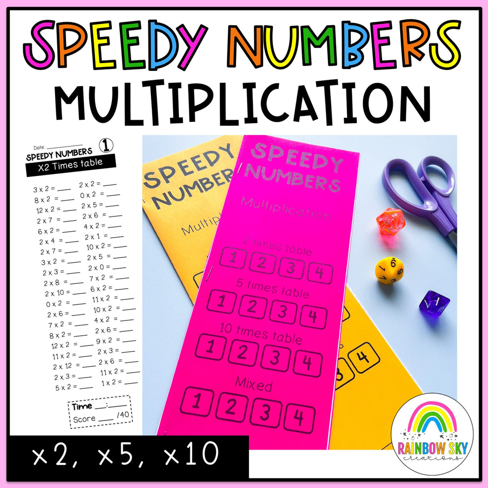 Speedy Numbers Booklet - Multiplication - Multiplying By 2, 5, 10 ...
