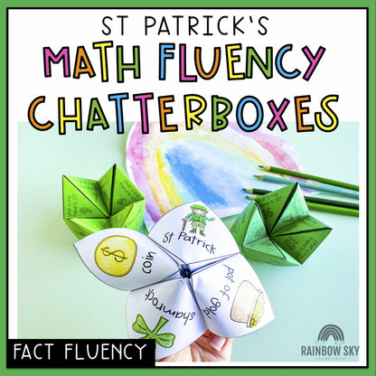 St Patrick's Math Chatterboxes | March Math Centers | 1st Grade 2nd Grade