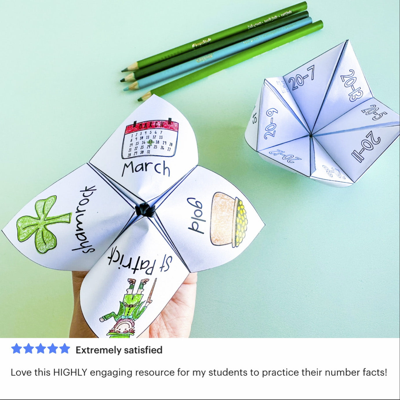 St Patrick's Math Chatterboxes | March Math Centers | 1st Grade 2nd Grade