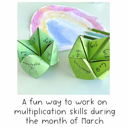 St. Patrick's Times Table Chatterboxes | March Math 3rd Grade 4th Grade