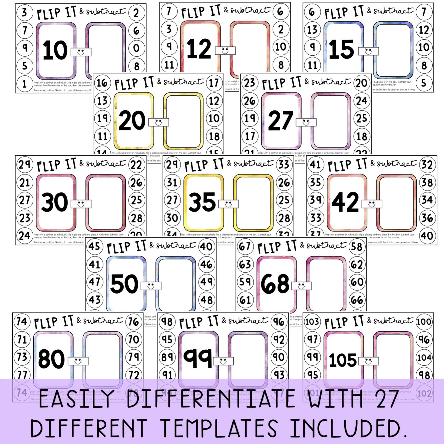 Subtraction Fluency Games | Subtraction Math Centres