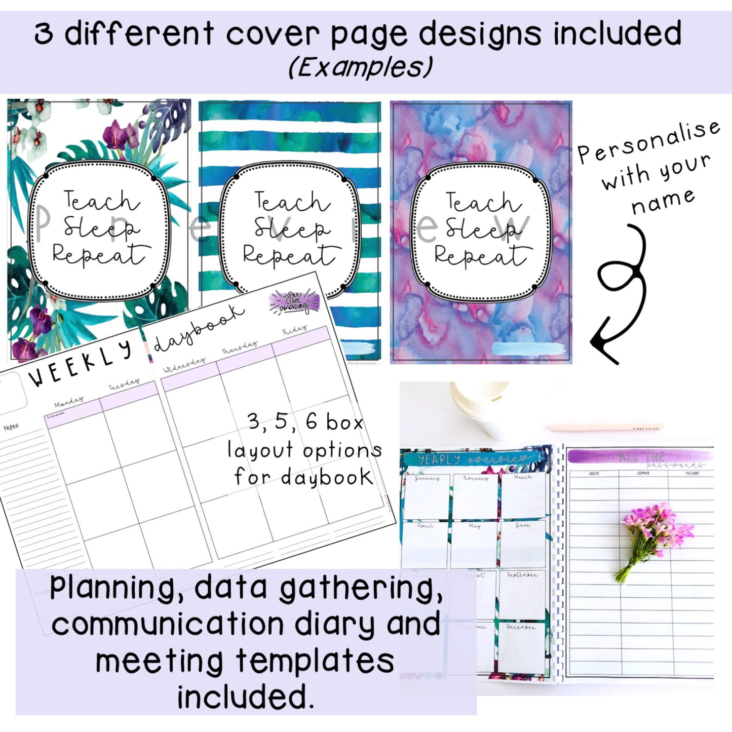 Editable Teacher Planner | Annual