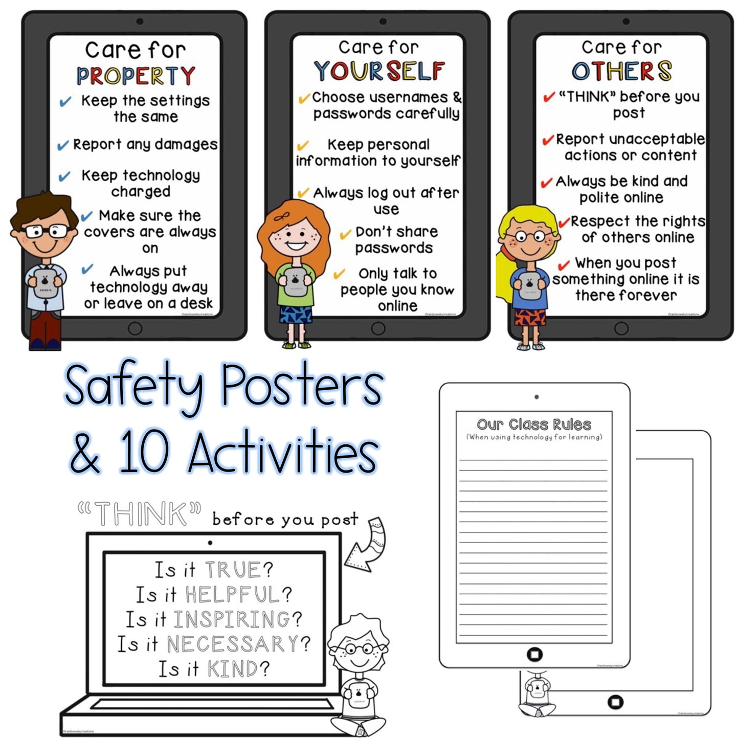 Technology Rule Posters and Learning Pack | Cyberbullying | Internet Safety