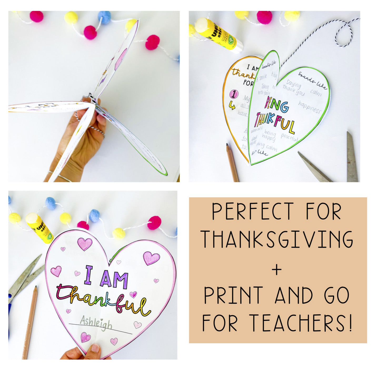 Thanksgiving 3D Craft | Thankful Reflection Activity | Gratitude Reflection