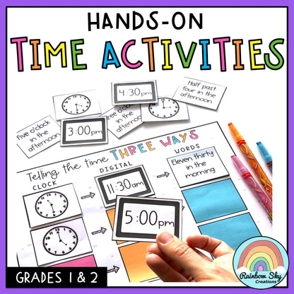 Telling Time Math Centers | Grade1 & Grade 2