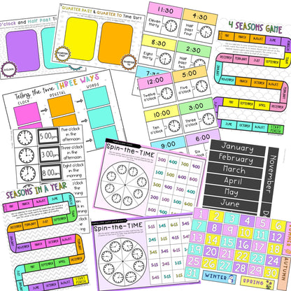 Telling Time Math Centers | Grade1 & Grade 2