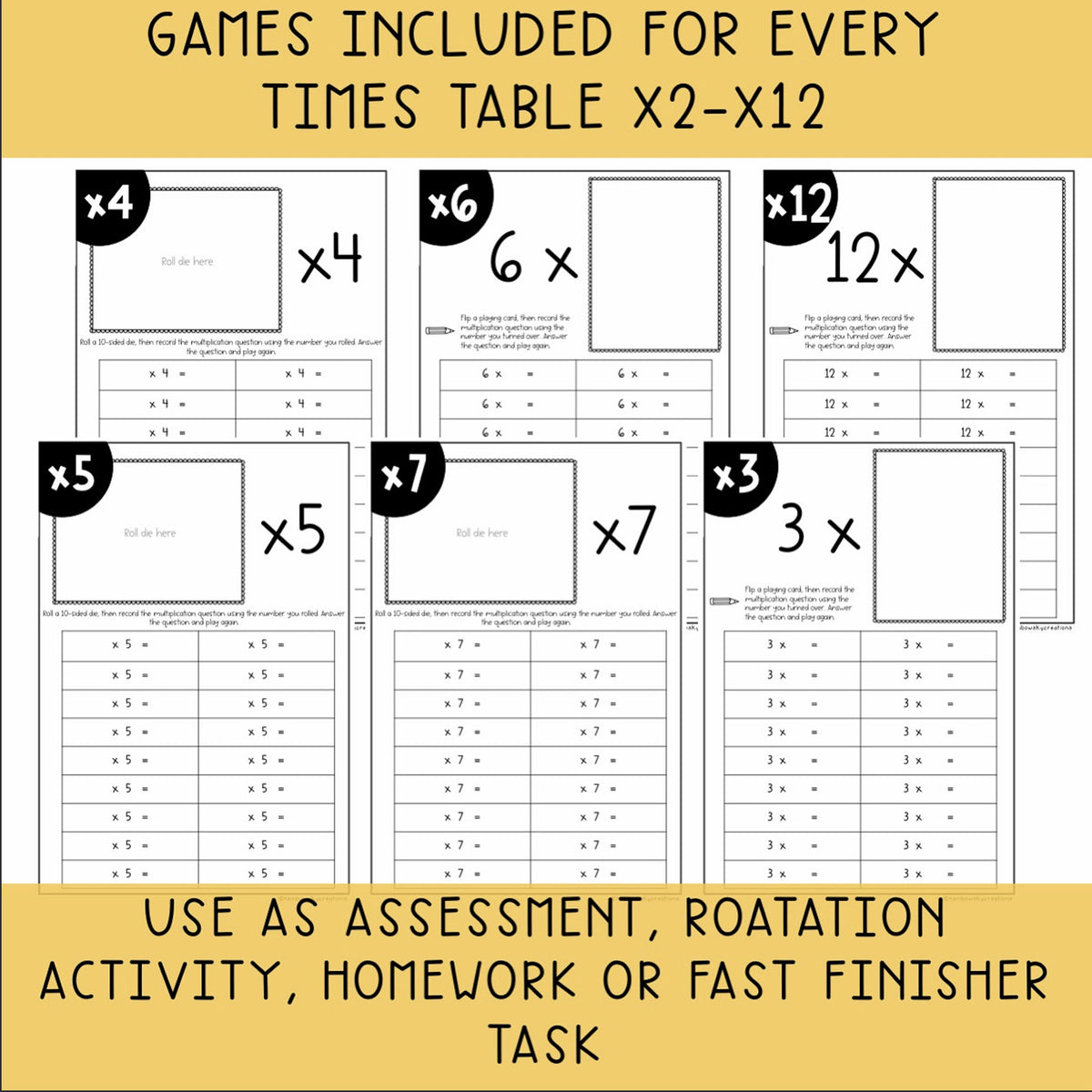Times Table Fluency Worksheets | Multiplication Recall Printables ...