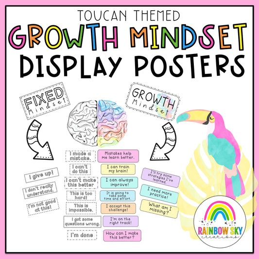 Growth Mindset Bulletin Board Display | Toucan Growth Mindset Posters