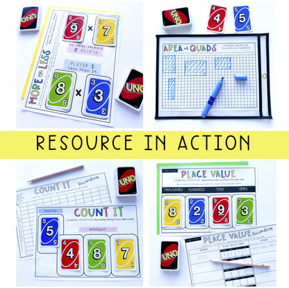 Card Game Math Activities for Grade 3 and 4 | VERSION 2