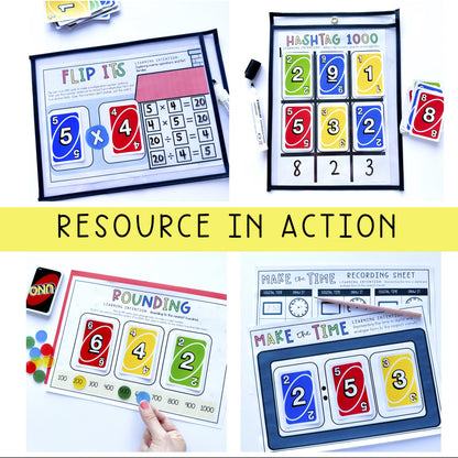 Card Game Math Activities for Grade 3 and 4 | VERSION 2