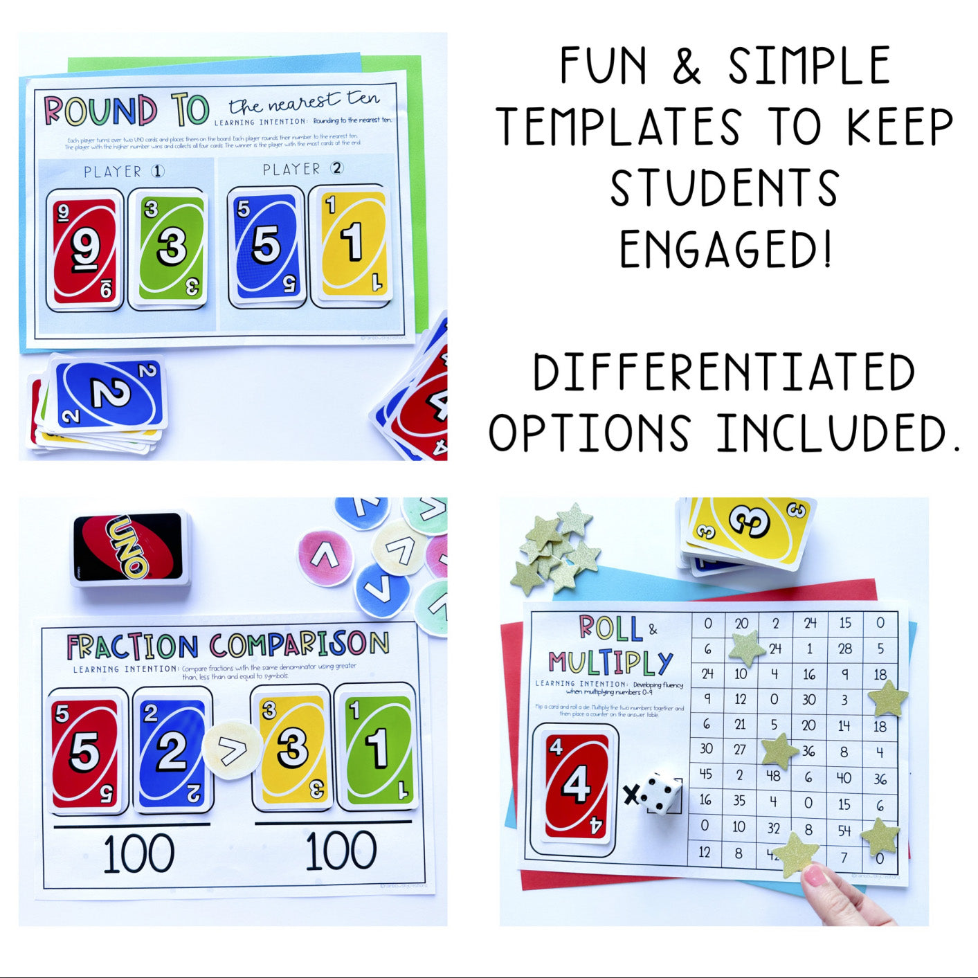 Card Game Math Activities for Grade 3 and 4 | VERSION 2