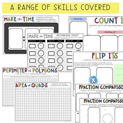 Card Game Math Activities for Grade 3 and 4 | VERSION 2